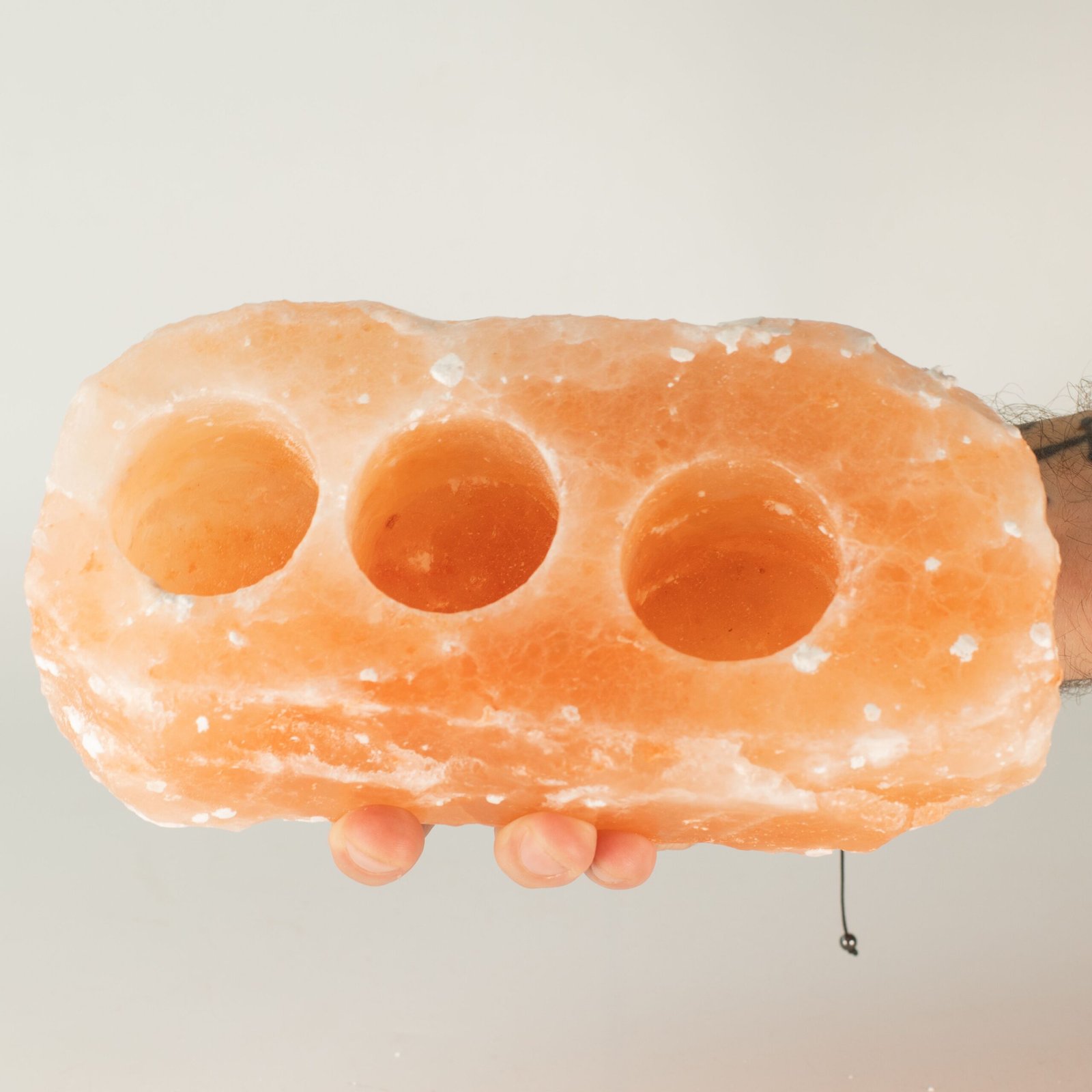 Natural Salt Candle Holder - 3 holes - Image 3