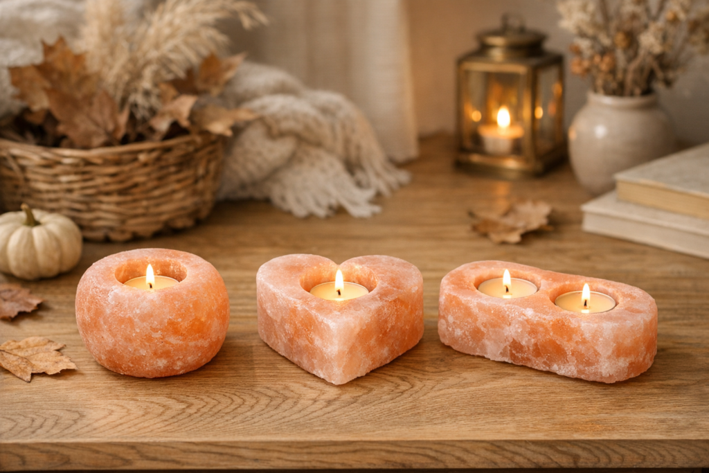 Himaalaja soolast küünlaalused – Himalayan salt candle holders